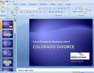 Denver divorce mediators technology use Powerpoint in client education.